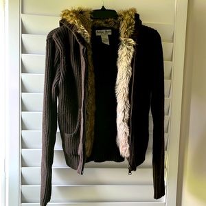 Dark brown hooded jacket